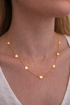 Žluté zlato náhrdelník SRDCE 42cm